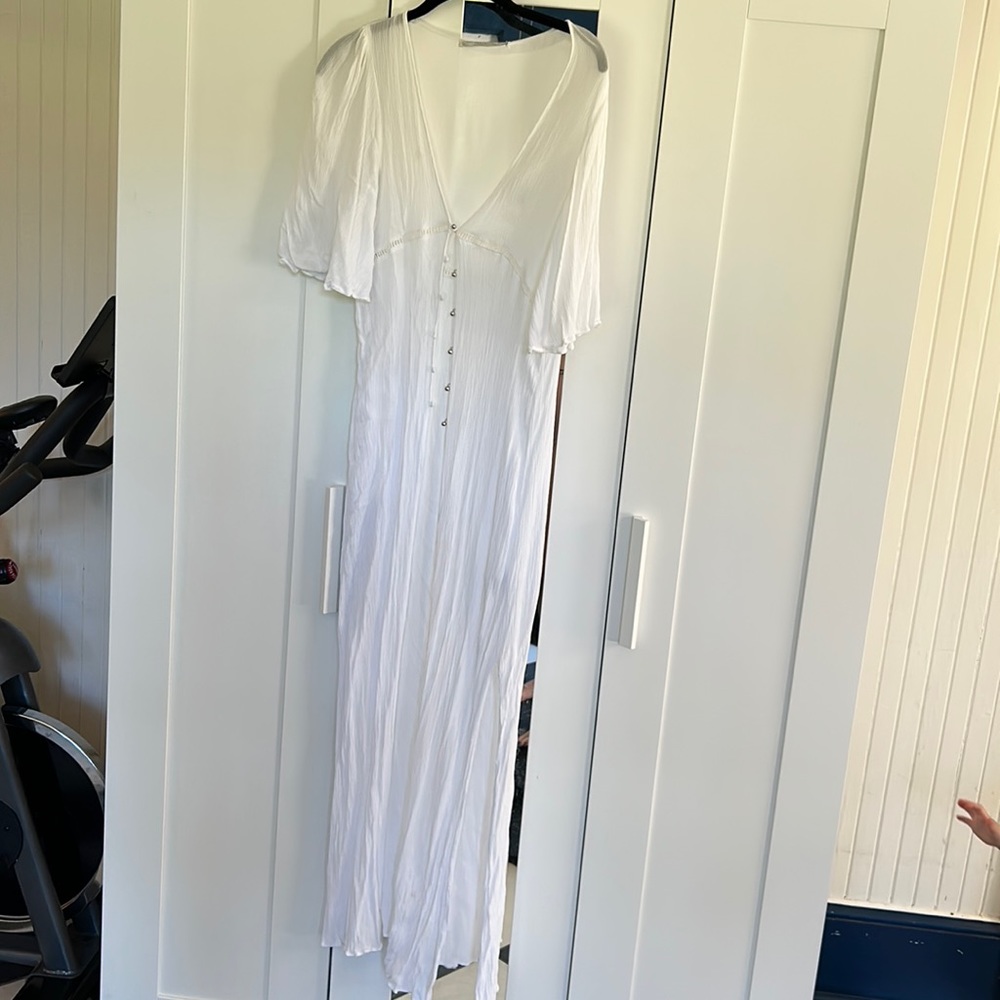 Zara White Sheer Maxi Cover Up Size Medium M